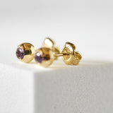 18k Gold Pearl & Violet Sapphire Earrings