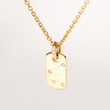 Zodiac Sign Tag, 18k Gold & Ocean Diamonds
