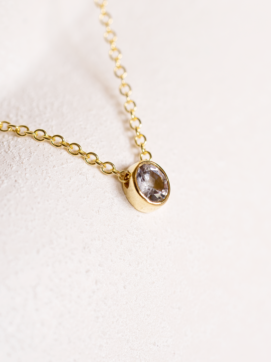Blue drop of light necklace 18k gold