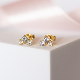 Pastel Ice blue  stars earrings 18k gold
