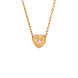18k gold heart necklace.