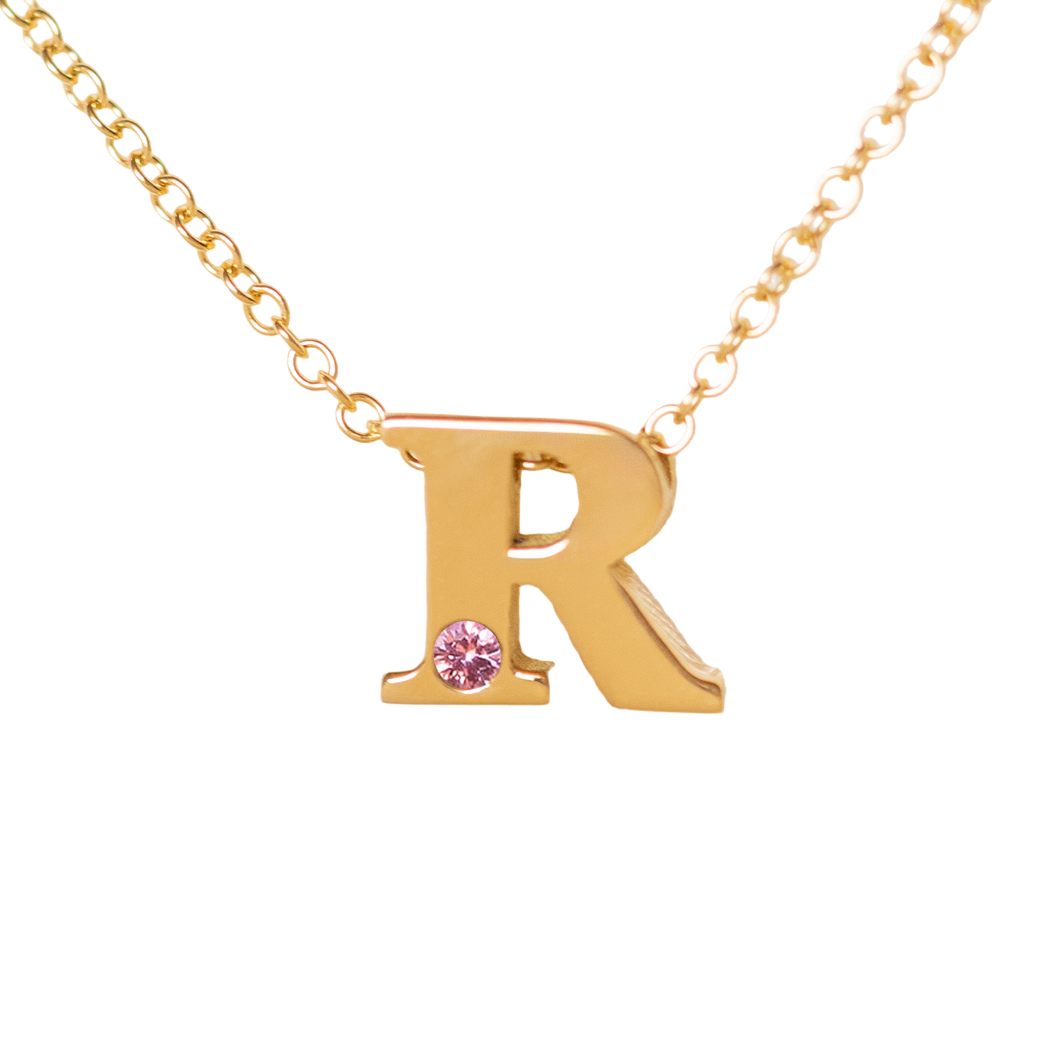 Alphabet necklace 18k gold.