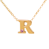 Alphabet necklace 18k gold.