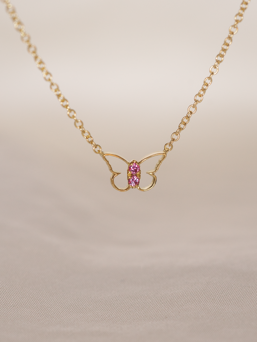 18k gold  butterfly necklace