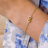 18k gold infinite bracelet.
