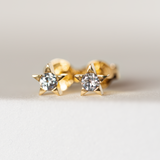 18k  Gold Stars Earrings