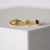 18k gold evil eye earrings