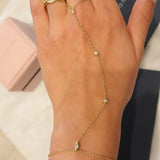 Limited-edition 18k gold bracelet with baguette and round Ocean Diamonds.