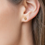 Orange Padparascha Golden Pearl Earrings