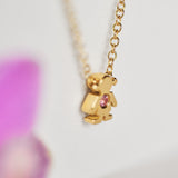 18k gold girl pendant necklace.