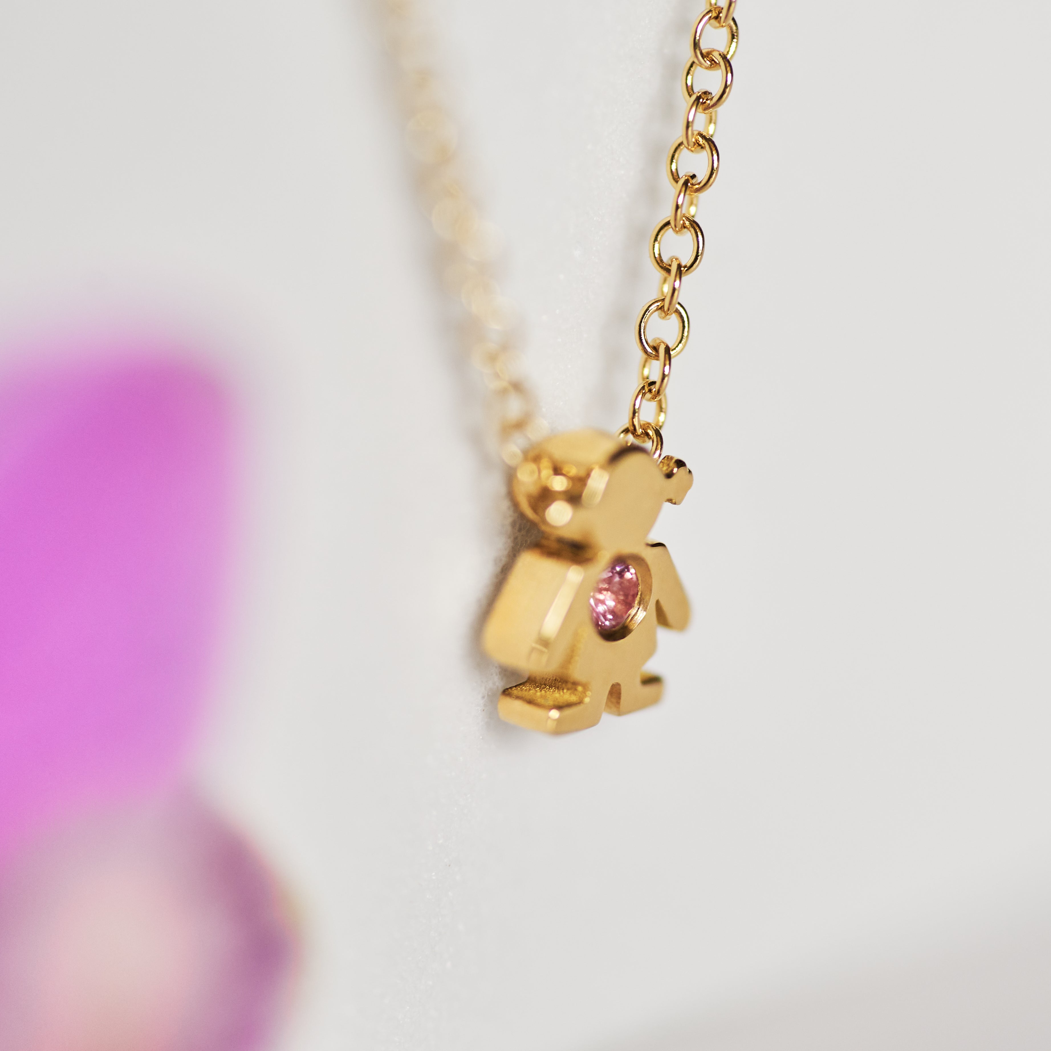 18k gold girl pendant necklace.