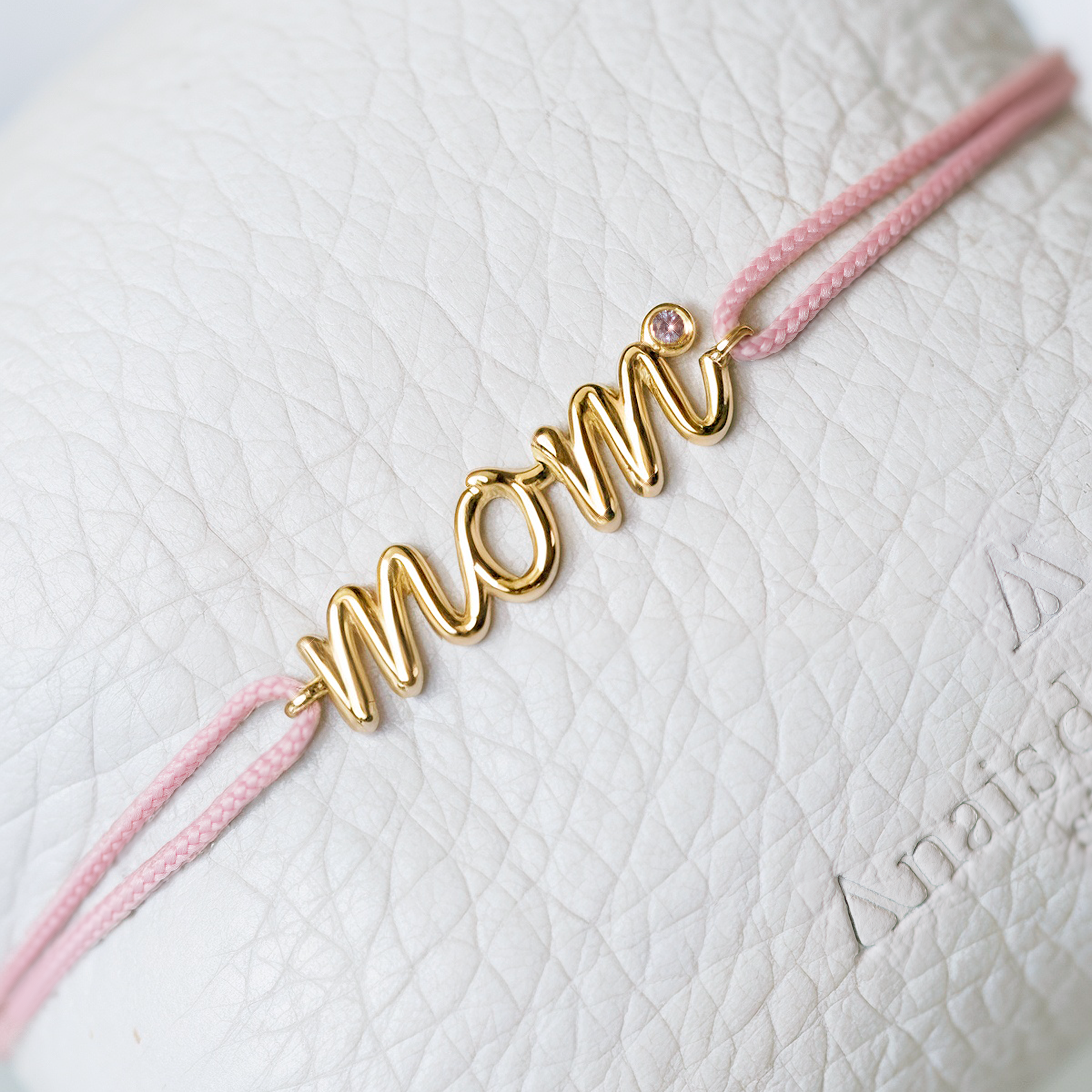 18K Gold Mom Cord Bracelet