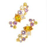 The Mananasi Solar Cluster: One-of-a-Kind 18k Gold, Rare Sapphire & Ocean Diamond Earrings