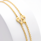 18k gold half heart bracelets set for two