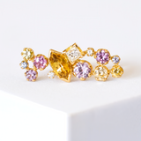 The Mananasi Solar Cluster: One-of-a-Kind 18k Gold, Rare Sapphire & Ocean Diamond Earrings