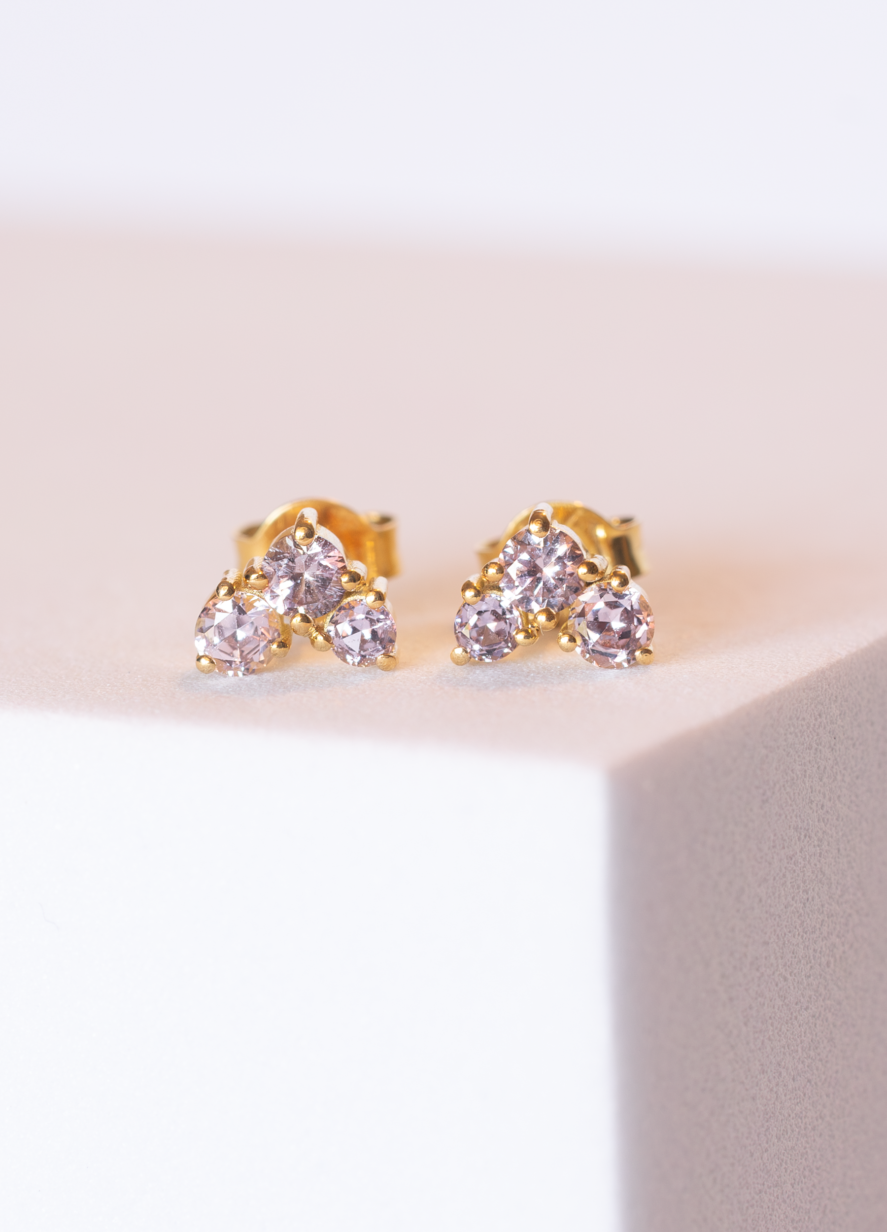 18k Gold Lavender Bouquet Earrings