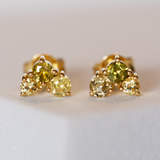 18k Gold Green Bouquet Earrings