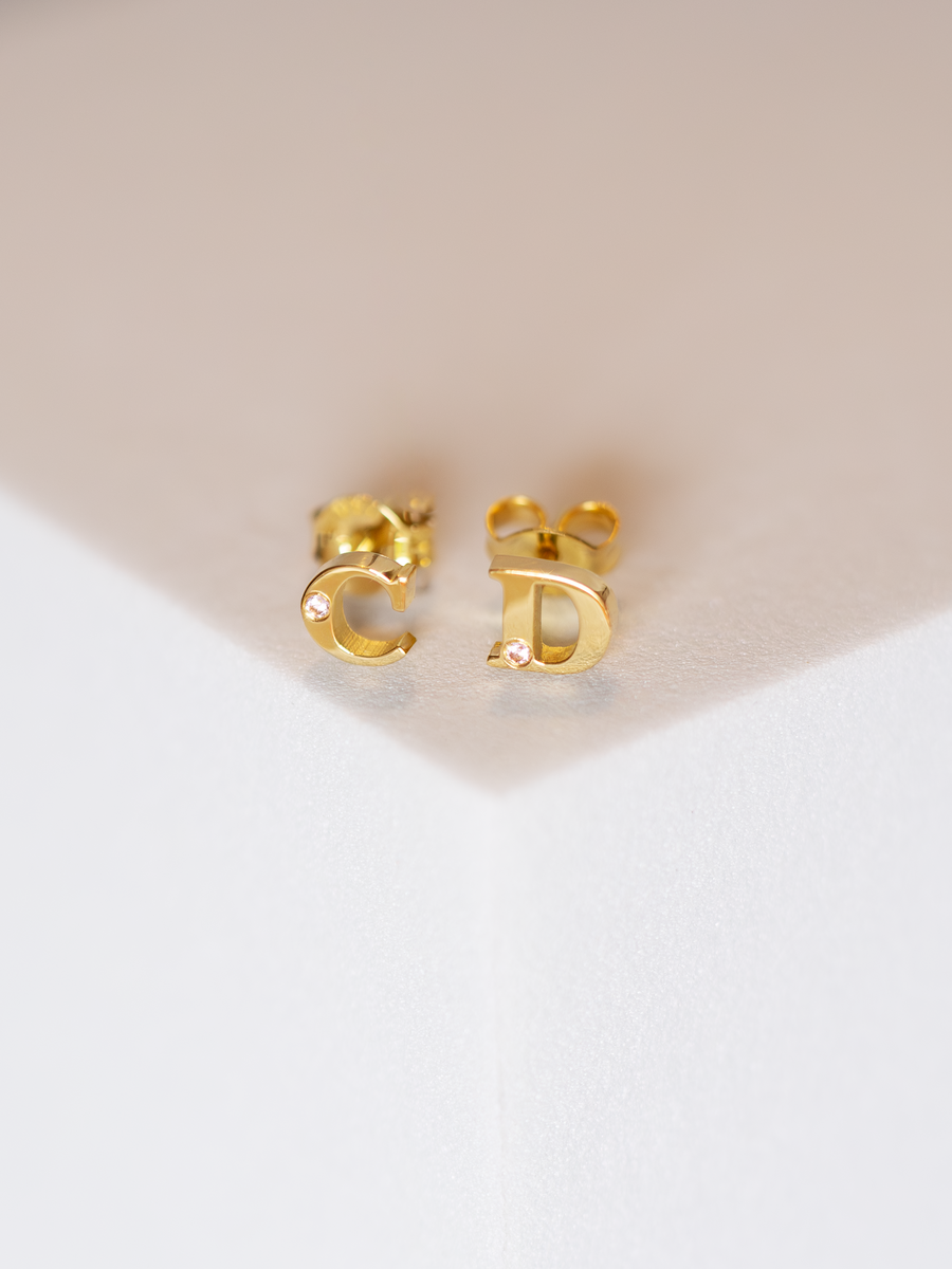 18k Gold Alphabet Personalized Earrings