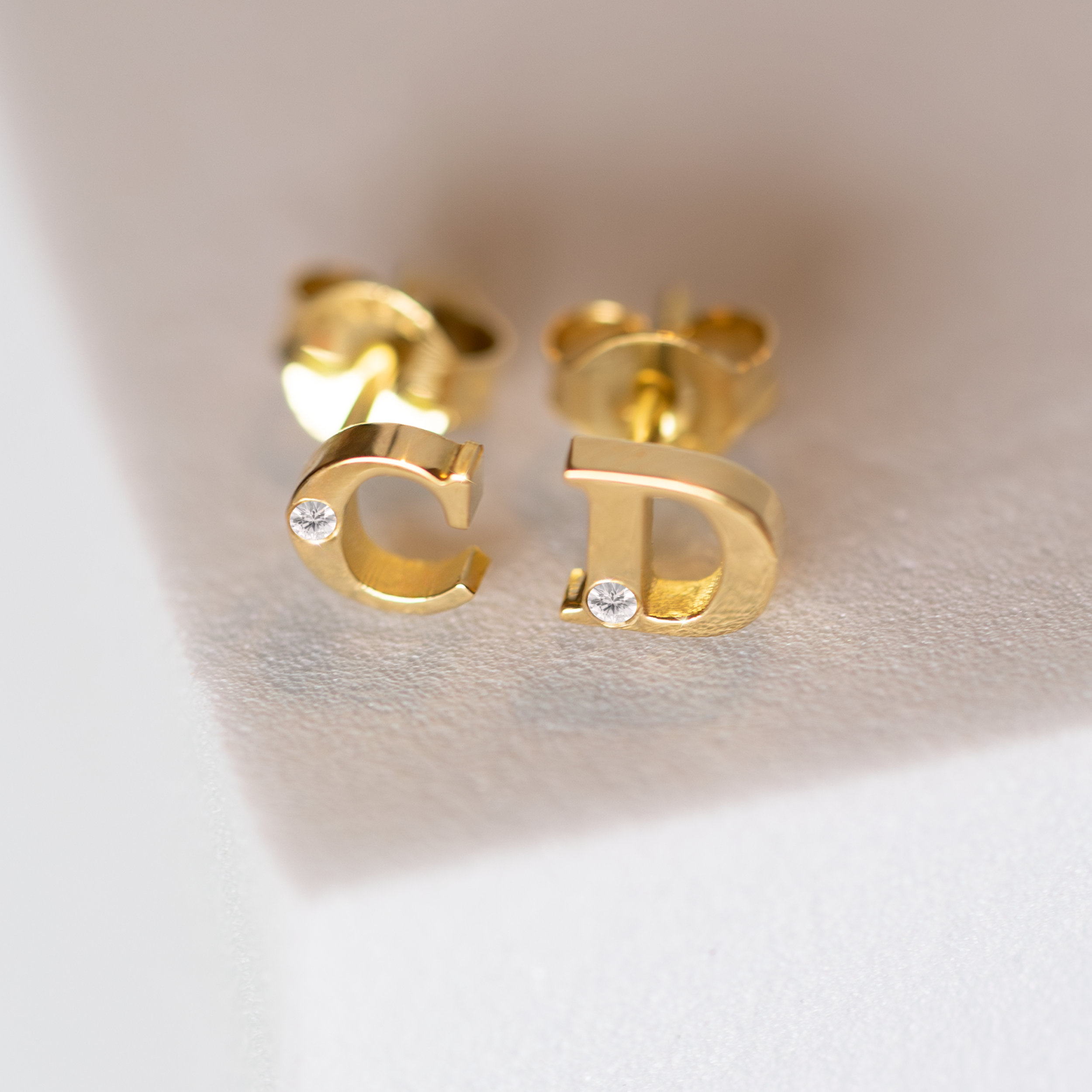 18k Gold Alphabet Personalized Earrings