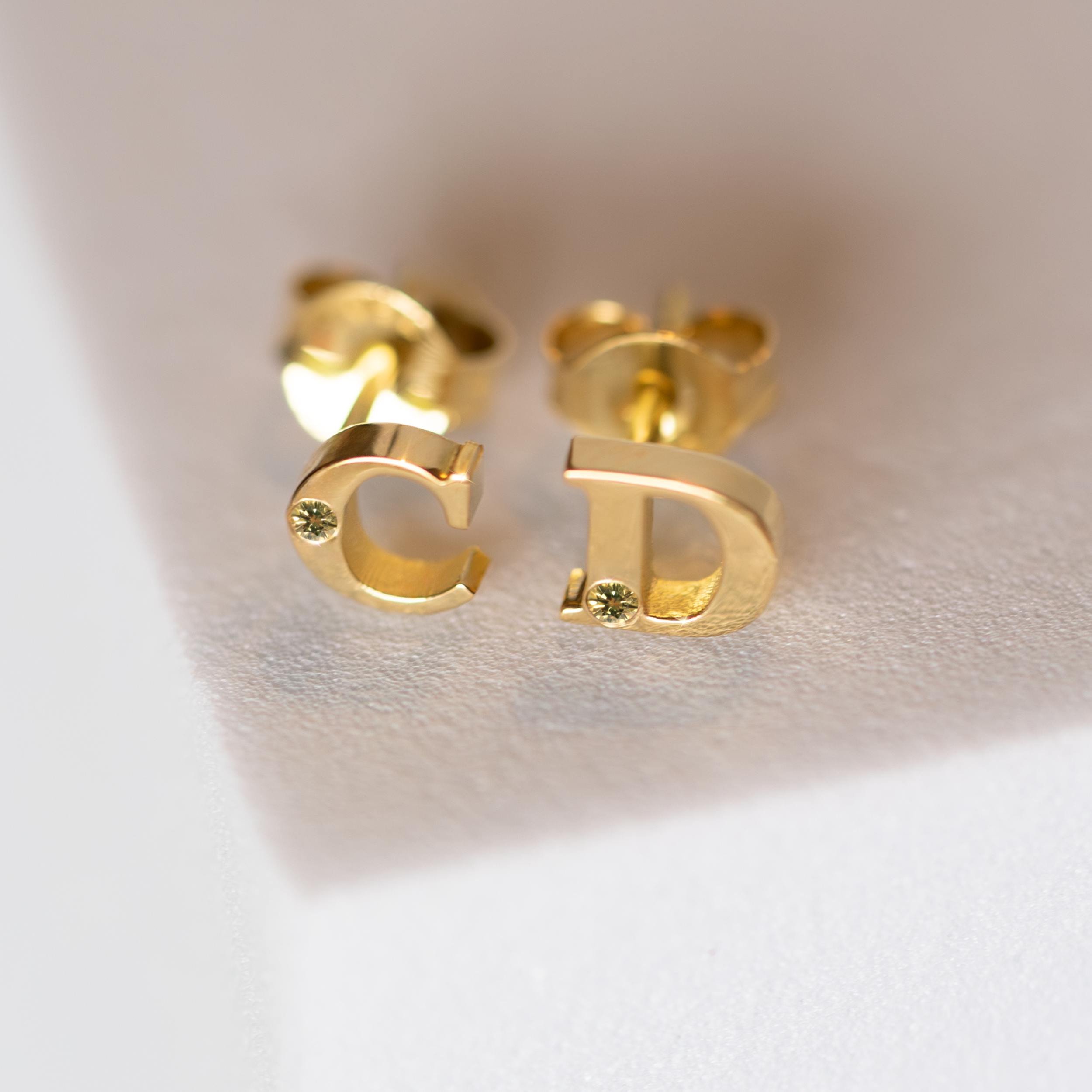 18k Gold Alphabet Personalized Earrings