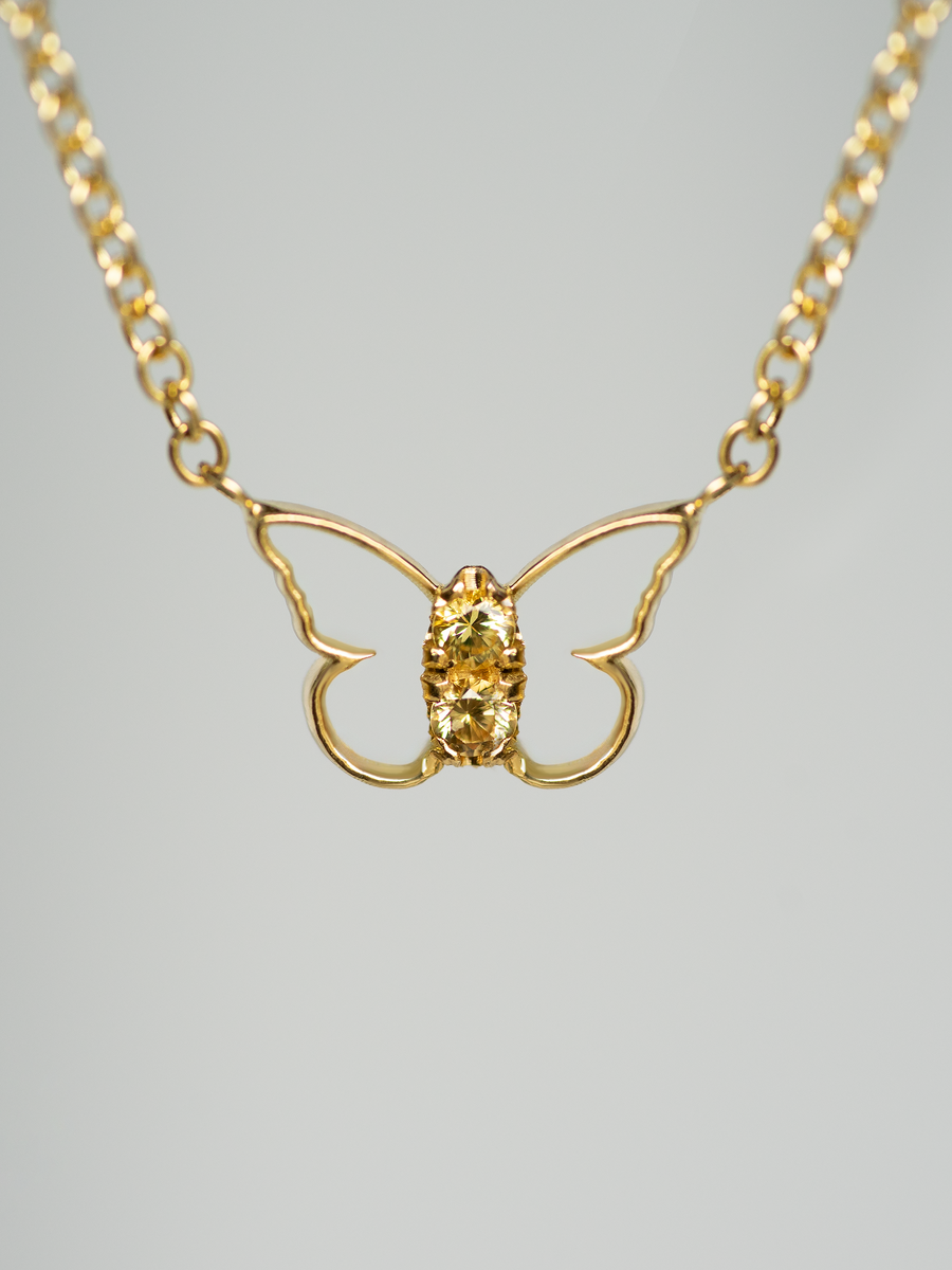 18k gold  butterfly necklace