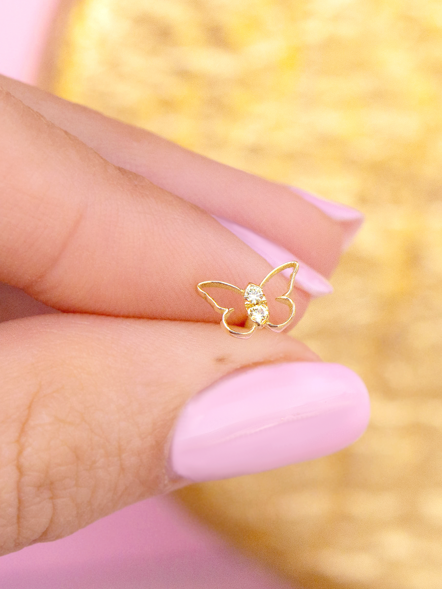 18k gold Mananasi butterfly earrings