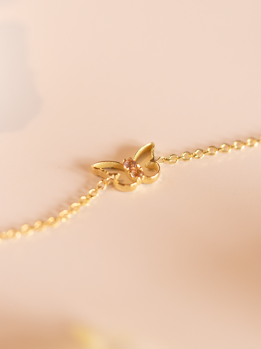 18k gold butterfly bracelet