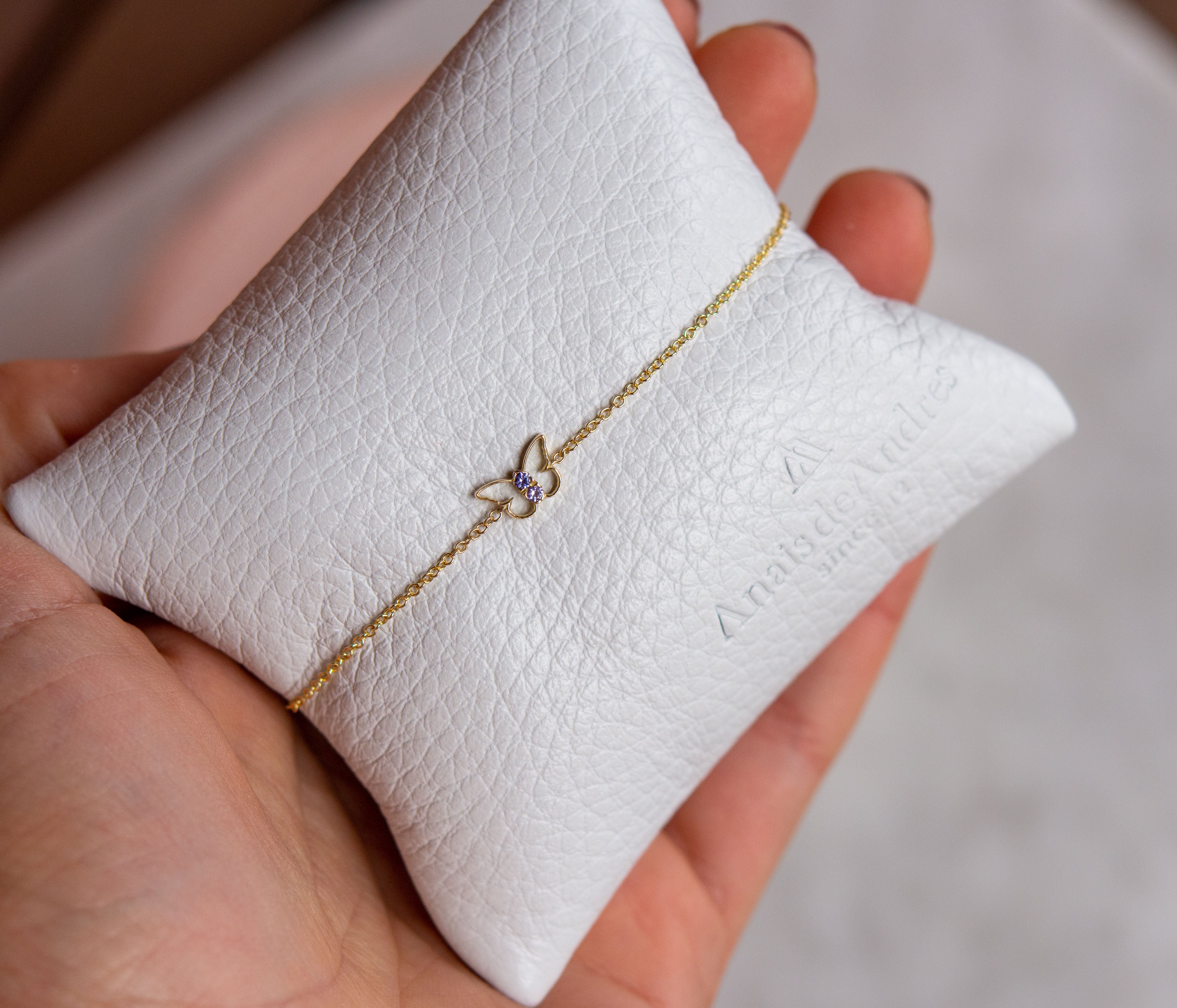18k gold butterfly bracelet