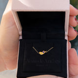 18k gold half heart bracelets set for two.